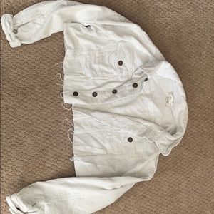 White Corduroy Cropped Jacket